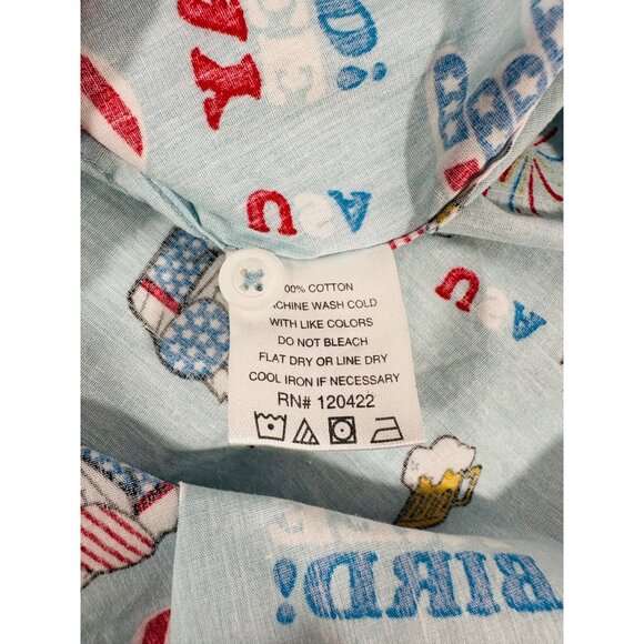 Staghorn Mens Patriotic Play Free Bird Button Up Shirt Size L July 4th America - Picture 13 of 13
